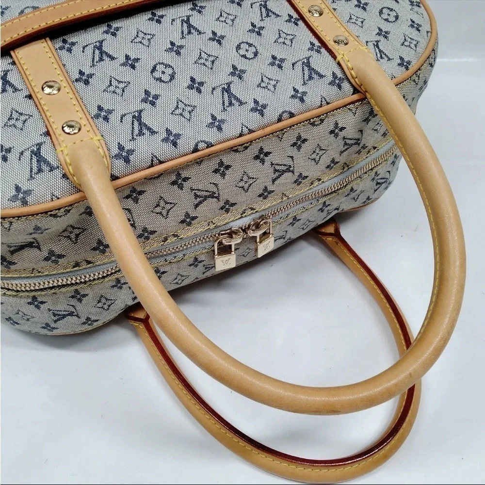 Louis Vuitton Navy x Grey Monogram Mini Lin Marie Dome Boston Bag